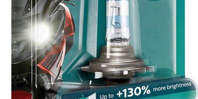 Photo of a Philips motorcycle lightbulb in its packaging with the product designation H7